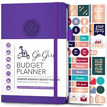 GoGirl Budget Planner Monthly Financial Planner Organizer Budget Book Expense Tracker Notebook Journal to Control Money Compact Purple
