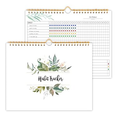 KAICN Habit Tracker Calendar 12 Months Undated Daily Weekly Monthly Habit Tracker Journal Writable Habits Track Calendar for Goal Setting Boost Productivity Workout Motivation Self Care Tool