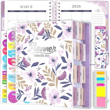 Arundhati Planner 20262027 18 Months Large Academic Daily Weekly Monthly Planner Organizer July 2026 Dec 2027 85x98 Agenda with Page Tabs Separator Page Pocket Folder Bookmark Stickers Sticky Note Set