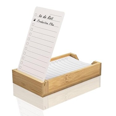 AAiphuwew Daily To Do List Planner Daily ToDo Checklist Cards and Bamboo Stand 50 To Do Cards Productivity System Planners Notebook for Work Office Accessories