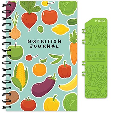Global Printed Products 6 x 85 Daily Food Diary Nutrition Planner Health Journal Meal Planner Clipin Bookmark Sturdy Binding Thick Pages Laminated Protective Cover Fruit