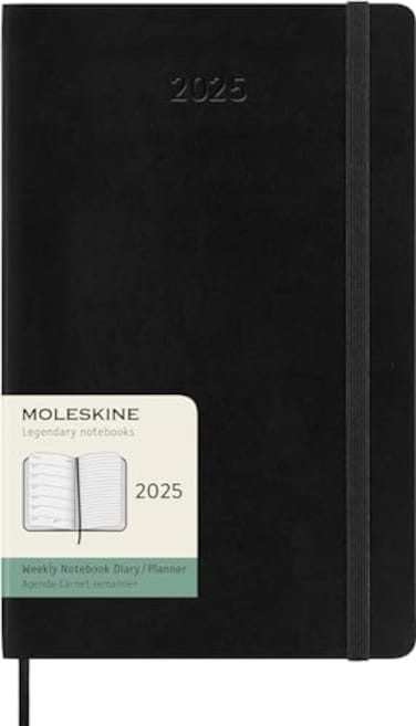 Moleskine Classic 12 Month 2025 Weekly Planner Soft Cover Large 5 x 825 Black 144 pages