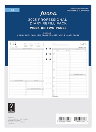 Filofax A5 Week to view 2025