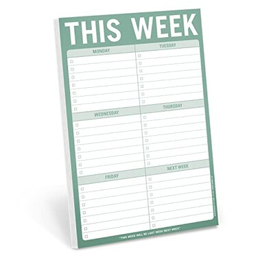 Knock Knock 1Count This Week Pads To Do List Notepads 6 x 9inches each Sage Green