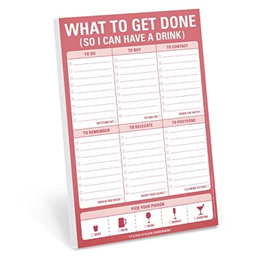 Knock Knock What to Get Do So I Can Have a Drink To Do List Note Pad 6 x 9inches
