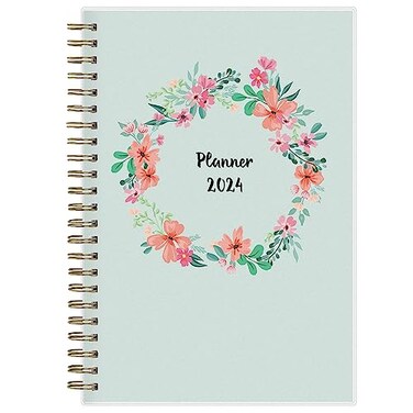 Blue Sky 2024 Weekly and Monthly Planner January December 5 x 8 Frosted Cover Wirebound Laurel 144730