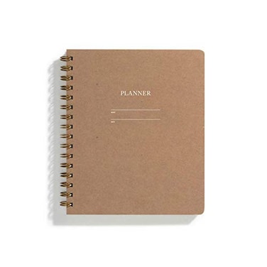IPPINKA Minimalist Planner Undated Monthly and Weekly Pages Letterpressed Kraft Cover