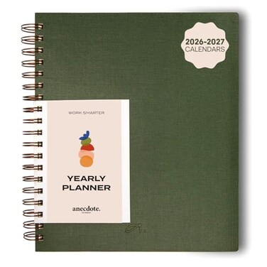 ANECDOTE. Anecdote Spiral Planner w20262027 Calendar 85 x 10 Start Anytime 52 Weeks Undated Planner Pages ToDo List Organizer Plan Your Success Achieve Productivity Goals Evergreen