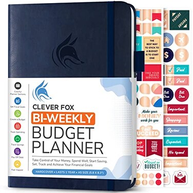 Clever Fox Bi Weekly Budget Planner Undated Financial Organizer Book Expense Tracker Budgeting Bill Notebook A5 Blue