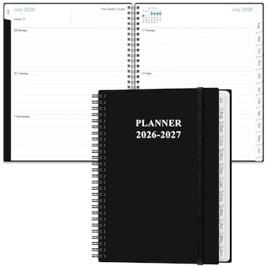 Yaridar 20262027 Planner 85 x 11 Weekly Monthly Planner from July 2026 to June 2027 with 12 Monthly Tabs Inner Pocket Elastic Closure Black