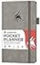 Clever Fox Pocket Planner Weekly Undated Monthly Goal Planner and Calendar Mini Planner Perfect for Purse 37x67 Gray