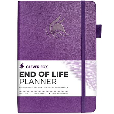 Clever Fox End of Life Planner Final Arrangements Organizer for Beneficiary Will Preparation Last Wishes Funeral Planning A5 Purple
