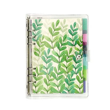 Chris.W A5 6Ring Loose Leaf Binder Journal from ChrisW w 80 Insert PagesDot GridSquare GridRuledBlank 6 Index Divider Tabs 1 Clear Page Maker 1 Ziplock Pouch Included Refillable