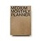 JSTORY Medium Monthly Planner Lays Flat Undated Year Round Flexible Cover GoalTime Organizer Thick Paper Eco Friendly Customizable Stitch Bound A5 16 Months 150 GSM 18 Sheets Kraft