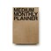 JSTORY Medium Monthly Planner Lays Flat Undated Year Round Flexible Cover GoalTime Organizer Thick Paper Eco Friendly Customizable Stitch Bound A5 16 Months 150 GSM 18 Sheets Kraft