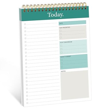 GOLDPEI To Do List Notepad Daily Planner Notepad Undated 52 Sheets Tear Off 65 x 98 Checklist Productivity Organizer with Hourly Schedule for Tasks