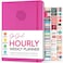 GoGirl Weekly Schedule Planner Hourly Work Life Planner with Time Slots Vertical Agenda Organizer for Daily Productivity A5 Hot Pink