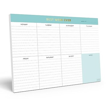 SweetzerOrange Sweetzer Orange Weekly To Do List Pad Gold Foil Weekly Planner Notepad with Daily Agenda Squares 7x10 Day Scheduler 2026 Student Organizer Work Scheduler and Checklist Note Pad