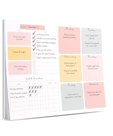 Lamare Weekly Planner Notepad Tear Off 52 Undated Weekly Sheets Daily To Do List Notepad Habit Tracker Academic Planner Notebook Daily Work Planner Full Year Productivity Planner Weekly To Do List Pad