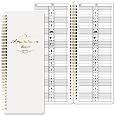 Indeme Undated Salon Appointment Book 15 Minute Intervals Day Planner 45 x 115 Daily Hourly Schedule 2 Column 200 Pages Strong TwinWire Binding Hardcover SPA Organizer