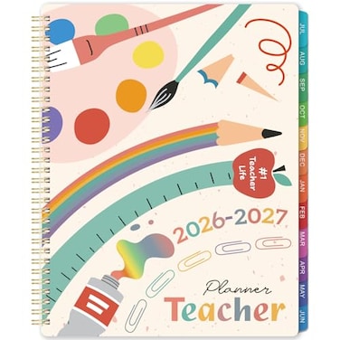 Lemome Teacher Planner 20262027 Teacher Lesson Planners 20262027 from July 2026 June 2027 Academic Planner for School Year with Colorful Tabs and Inner Pocket 85 x 11