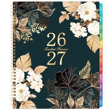 Vindora Teacher Planner 20262027 9 x 11 20262027 Teacher Planner Academic Year JULY 2026 JUNE 2027 Weekly Monthly Lesson Plan Book with Quotes TwinWire Binding Monthly Tabs Back Pockets