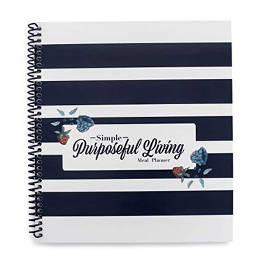 Simple Purposeful Living Large SpiralBound Weekly Meal Prep Planner Notebook FullYear Organizer with Laminated Covers TearOff Grocery List Notepad Undated Weekly Planner Food Journal Menu Calendar Bud
