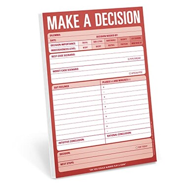 Knock Knock Make A Decision Checklist Note Pad 6 x 9Inches