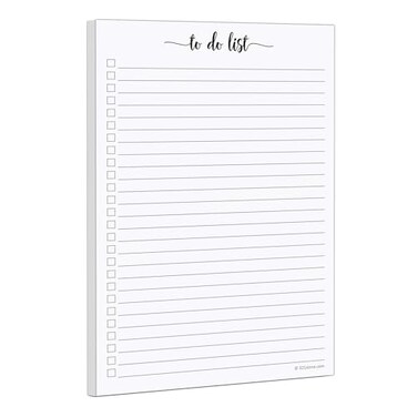 321Done ToDo Checklist Notepad 50 Sheets Thick Paper Half Size 55x85 College Ruled Planning Note Pad for Shopping List Tasks Planning for Home Office Made in USA