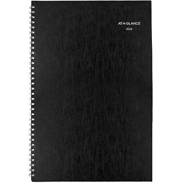 AT-A-GLANCE ATAGLANCE 2024 Monthly Planner DayMinder 8 x 12 Large Black SK20024