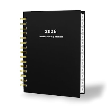 Ymumuda 2026 Planner Daily Weekly and Monthly PlannerJan 2026 Dec 2026 84 x 63 2026 Calendar Planner Book with Tabs Spiral Notebook with Inner Pocket for Office Home School Supplies