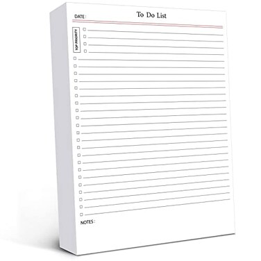 Spakon 300 Sheets Daily to Do List Notepad Notebook Library Card to Do Planner Checklist Memo Writing Pad Schedule Reminder Office Homework Planner for Task 6 x 8ClassicWhite