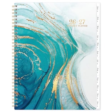 BooQool 20262027 Monthly Planner Jan 2026 to Dec 2027 9 x 11 Spiral Bound With Tabs 2 Year Monthly Planner 20262027 with Back Pocket