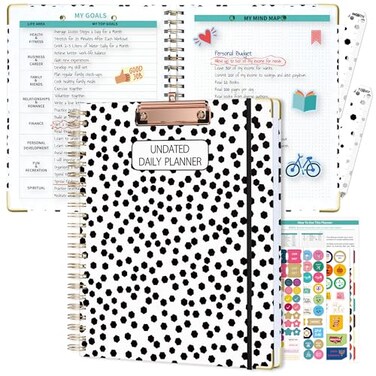 Ospelelf Undated Spiral Planner 12 Months Daily Weekly and Monthly Academic Planner with Clip 85 x 11