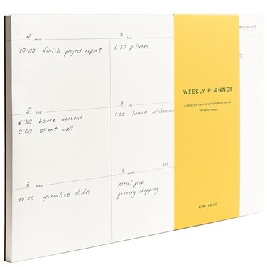 Kunitsa Co. Weekly ToDo List Notepad Desk Pad for Work and Study Minimal 117x83 Inches
