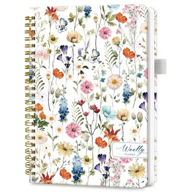 Taja Undated Weekly Planner Weekly To Do List Notebook with Goal Habit Tracker Organizer A5 Weekly Planner Notebook with Spiral Binding 61 x 82 Floral