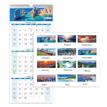 Lemome 20262027 Calendar May 2026 Jun 2027 3 Month Calendar Vertical Display Wall Calendar 20262027 11 x 26when opened