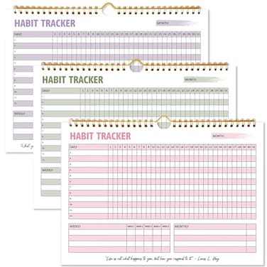 PIOOJK Habit Tracker Calendar Daily Weekly Goal and Habit Tracker Journal 12 Months Undated Habits Tracker Planner with Spiral Binding Boost Productivity Tool and Workout Calendar 117x85