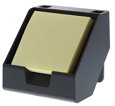 Bostitch Office Sticky Note Holder Business Card Stand Includes Pen Holders Gray
