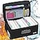 JUNDUN Index Card Holder with LockCollapsible Fireproof Index Card Box fits 1200 3x5Inch Flash Cards Business Recipe or Note Card Storage Boxes Black
