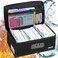 JUNDUN Index Card Holder with LockCollapsible Fireproof Index Card Box fits 1200 3x5Inch Flash Cards Business Recipe or Note Card Storage Boxes Black