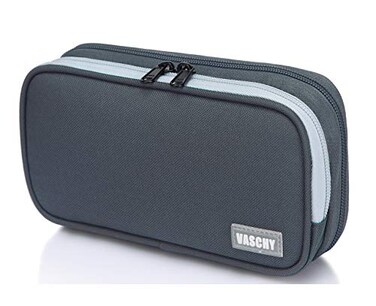 VASCHY Pencil Case Medium Size PenPencil Holder Pouch Bag with Double Zippers for Work SchoolMedical Gear Pouch Gray