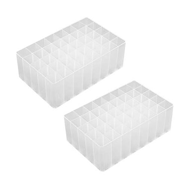 Chris.W ChrisW 2 Pack 40Slot Art Markers Pen Holder Desk Stand Organizer Storage Tray Marker Empty Storage PackClear