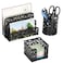 EasyPAG Desk Organizers and Accessories 3 Pieces Office Organizer Set Pen Holder for Desk Mail Sorter Countertop and Sticky Note Holder Black
