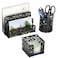 EasyPAG Desk Organizers and Accessories 3 Pieces Office Organizer Set Pen Holder for Desk Mail Sorter Countertop and Sticky Note Holder Black