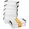 Sooez 6 Pack Extra Large Pencil Box Plastic Pencil Case Crayon Box Bulk Clear Marker Organizer Plastic Containers with Lid Stackable Storage Boxes for Art Craft Pen Back to School Supplies Black
