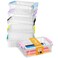 Sooez 6 Pack Extra Large Pencil Box Plastic Hard Pencil Case Crayon Box Bulk Clear Marker Organizer Plastic Containers with Lid Stackable Storage Boxes for Art Craft Back to School Supplies Multi