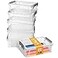 Sooez 6 Pack Extra Large Pencil Box Plastic Pencil Case Crayon Box Clear Marker Organizer Plastic Containers with Lid Stackable Storage Boxes for Art CraftPenBack to School Teacher Supplies Grey