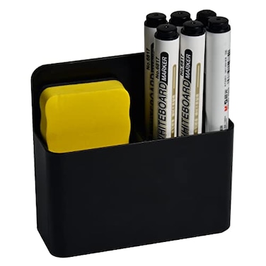 VieFantaisie Magnetic Dry Erase Marker Holder MultiSurface Pen Marker Holder for Fridge Whiteboard Locker School Office Home 1 Pack Black