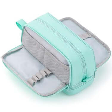 CICIMELON Large Capacity Pen Pencil Case with 4 Compartments MultiSlot Pencil Pouch Bag Aesthetic School Supplies Organizer for Teens Adults Mint Green